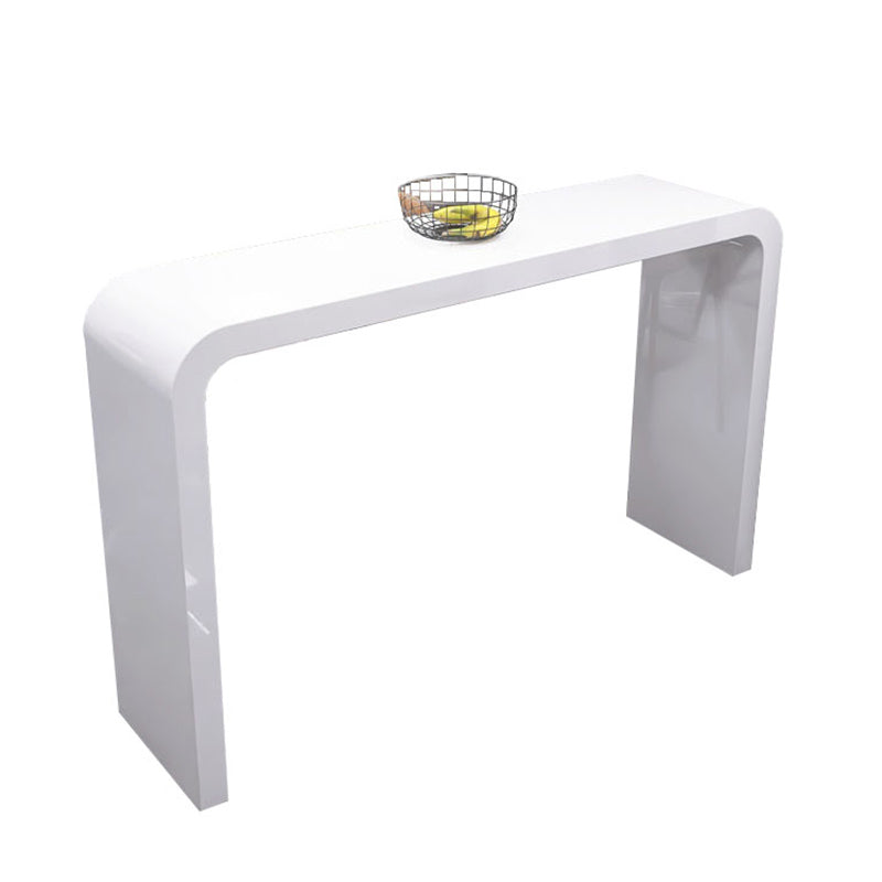 White Colour Bar Wine Table Wooden Counter Wine Table with Double Pedestal Base White Without Chairs Clearhalo 'Bar Furniture' 'Bar Tables' 'bar_tables' 'furn' 'furn_bar_tables' 'Furniture' 'Kitchen & Dining Furniture' 7031196