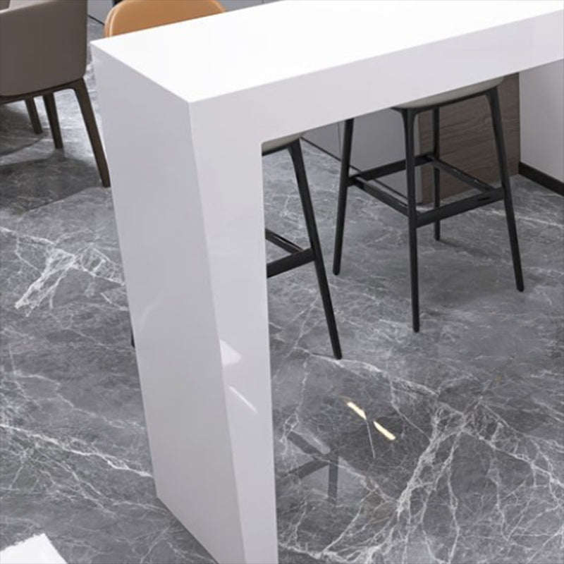 White Colour Bar Wine Table Wooden Counter Wine Table with Double Pedestal Base Clearhalo 'Bar Furniture' 'Bar Tables' 'bar_tables' 'furn' 'furn_bar_tables' 'Furniture' 'Kitchen & Dining Furniture' 7031197