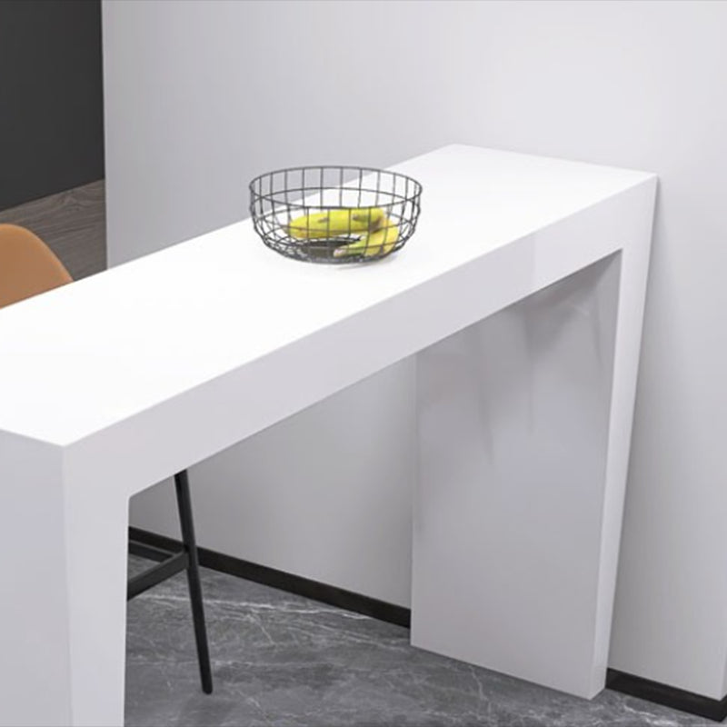 White Colour Bar Wine Table Wooden Counter Wine Table with Double Pedestal Base Clearhalo 'Bar Furniture' 'Bar Tables' 'bar_tables' 'furn' 'furn_bar_tables' 'Furniture' 'Kitchen & Dining Furniture' 7031198
