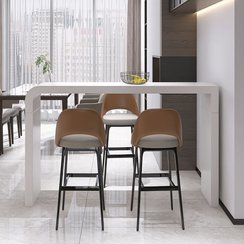 White Colour Bar Wine Table Wooden Counter Wine Table with Double Pedestal Base Clearhalo 'Bar Furniture' 'Bar Tables' 'bar_tables' 'furn' 'furn_bar_tables' 'Furniture' 'Kitchen & Dining Furniture' 7031200