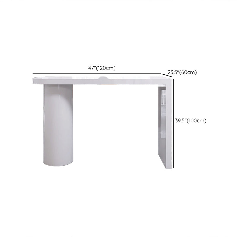 White Colour Bar Wine Table Wooden Counter Wine Table with Double Pedestal Base Clearhalo 'Bar Furniture' 'Bar Tables' 'bar_tables' 'furn' 'furn_bar_tables' 'Furniture' 'Kitchen & Dining Furniture' 7031210