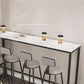 Glam Indoor Bar Dining Table White Faux Marble Rectangle Counter Table