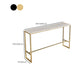 Glam Indoor Bar Dining Table White Faux Marble Rectangle Counter Table