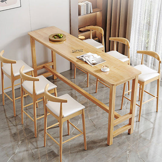 Zeitgenössischer Bar Esstisch Innenrechteck Holzzähler