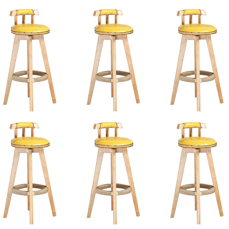 Industriële lage rug dineren krukken armloze barkrukken met houtbasis