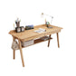 2 Drawers Task Desk Rectangular Shaped Office Desk in Natural/White/Brown Natural Shelves Clearhalo 'furn' 'furn_office_desk' 'Furniture' 'Office Desks' 'Office Furniture' 'office_desk' 7033375