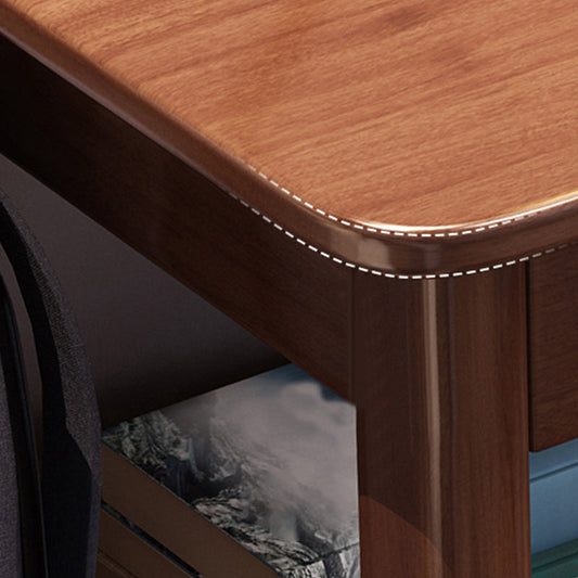 2 Drawers Task Desk Rectangular Shaped Office Desk in Natural/White/Brown Clearhalo 'furn' 'furn_office_desk' 'Furniture' 'Office Desks' 'Office Furniture' 'office_desk' 7033385