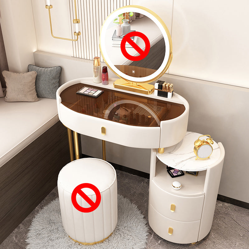 3 cassetti glam trucco vanità scrivania con vanità per trucco in vetro