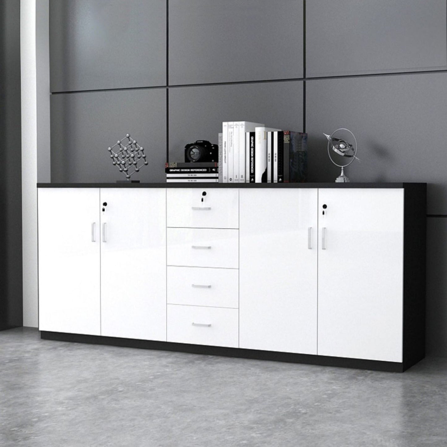 Gabinetto del file scandinavo Telaio in legno Gabinetto laterale per ufficio