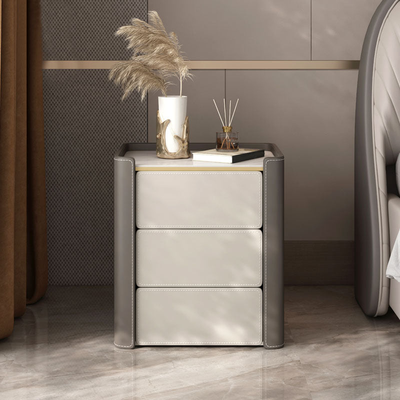 Modernismo di stoccaggio del tavolo 3 cassetti in pietra/comodino da letto in legno per casa