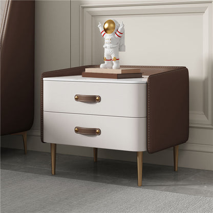 Modernisme 2 laden nachttafel gouden/zwarte benen bed nachtkastje voor slaapkamer