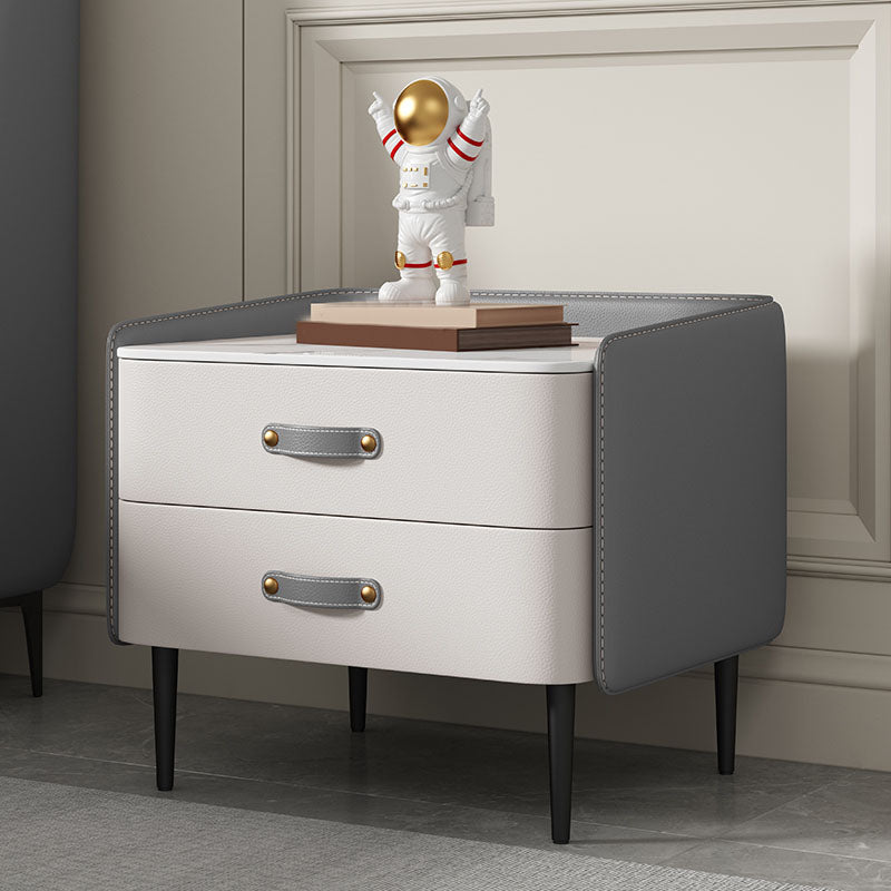 Modernisme 2 laden nachttafel gouden/zwarte benen bed nachtkastje voor slaapkamer