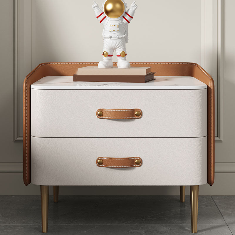 Modernisme 2 laden nachttafel gouden/zwarte benen bed nachtkastje voor slaapkamer