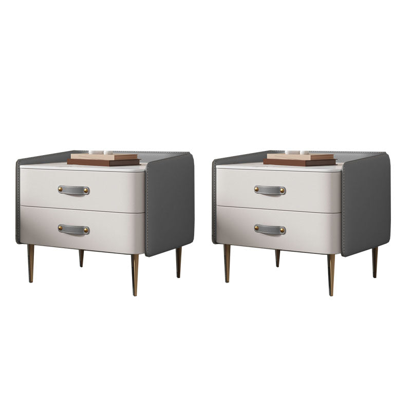 Modernisme 2 laden nachttafel gouden/zwarte benen bed nachtkastje voor slaapkamer