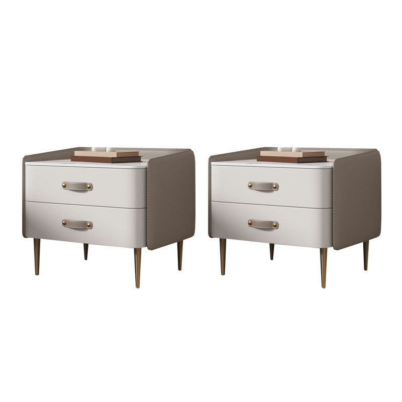 Modernisme 2 laden nachttafel gouden/zwarte benen bed nachtkastje voor slaapkamer