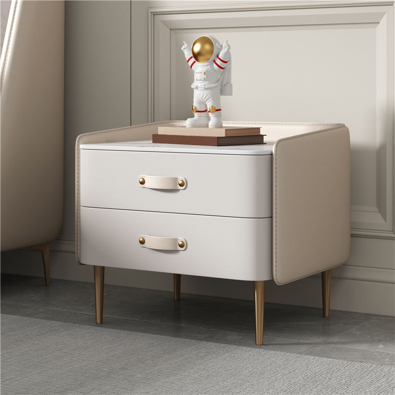 Modernisme 2 laden nachttafel gouden/zwarte benen bed nachtkastje voor slaapkamer