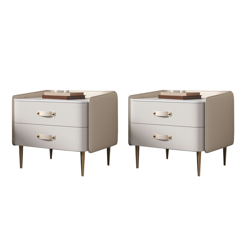 Modernisme 2 laden nachttafel gouden/zwarte benen bed nachtkastje voor slaapkamer