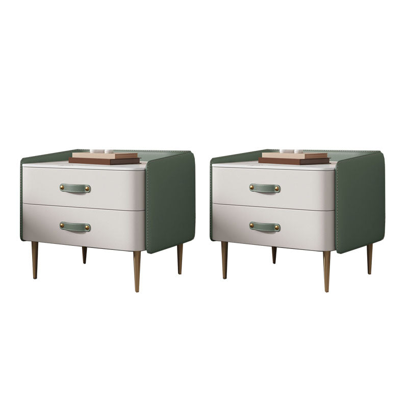 Modernisme 2 laden nachttafel gouden/zwarte benen bed nachtkastje voor slaapkamer