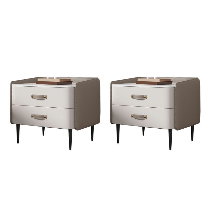 Modernisme 2 laden nachttafel gouden/zwarte benen bed nachtkastje voor slaapkamer