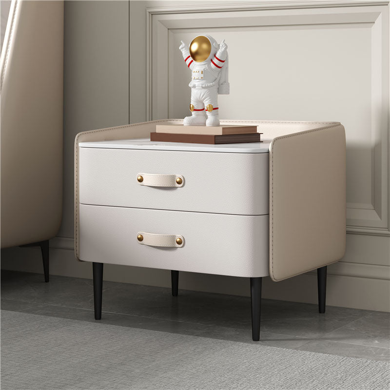 Modernisme 2 laden nachttafel gouden/zwarte benen bed nachtkastje voor slaapkamer