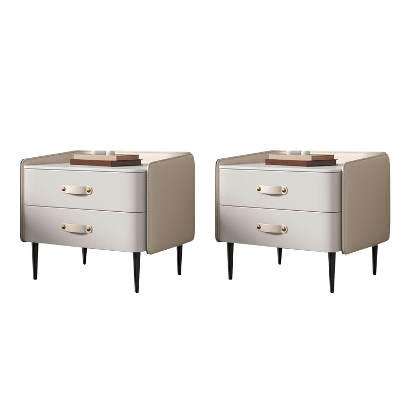 Modernisme 2 laden nachttafel gouden/zwarte benen bed nachtkastje voor slaapkamer