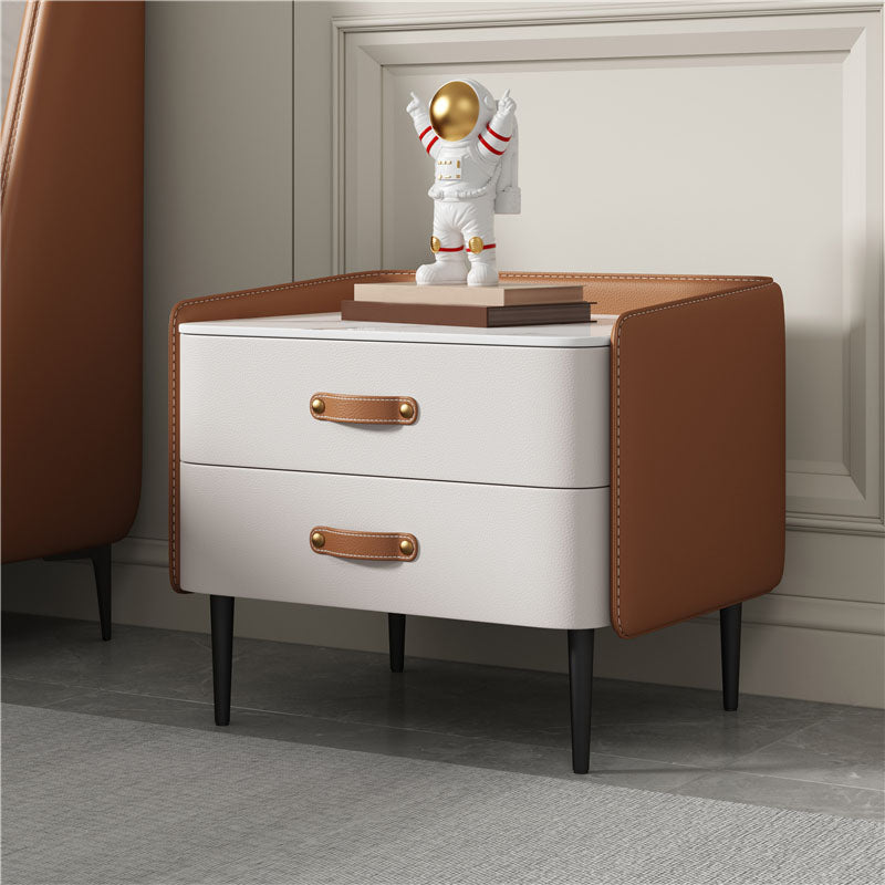 Modernisme 2 laden nachttafel gouden/zwarte benen bed nachtkastje voor slaapkamer