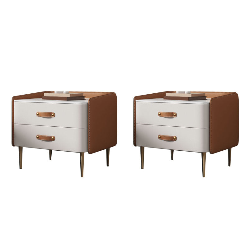 Modernisme 2 laden nachttafel gouden/zwarte benen bed nachtkastje voor slaapkamer