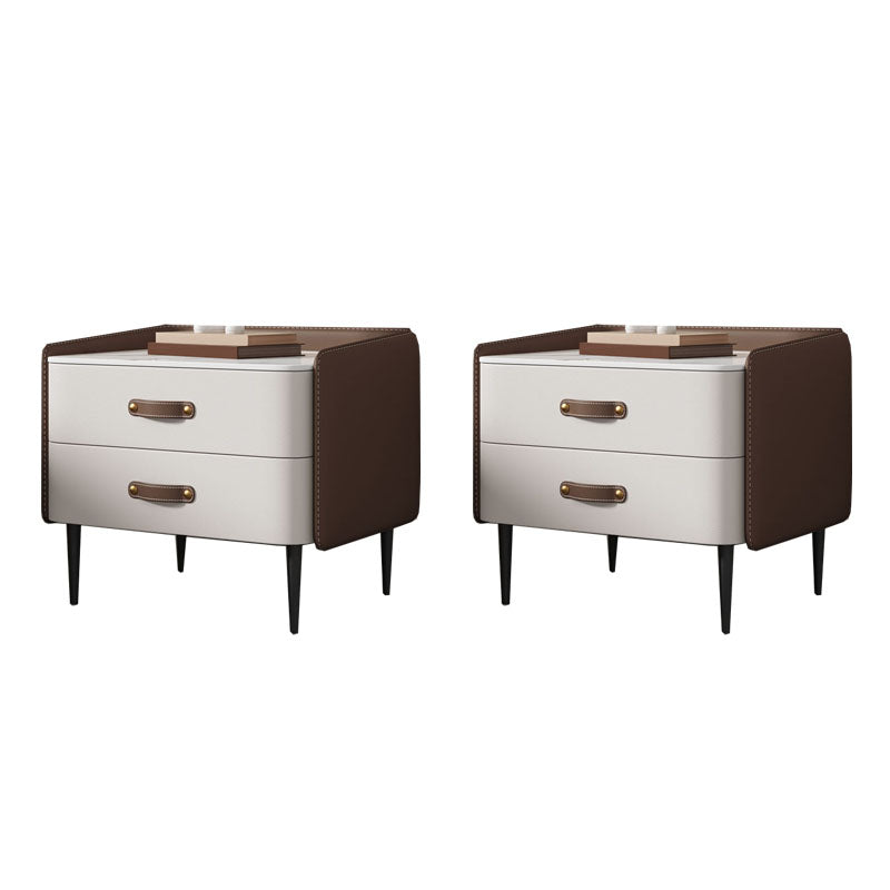 Modernisme 2 laden nachttafel gouden/zwarte benen bed nachtkastje voor slaapkamer