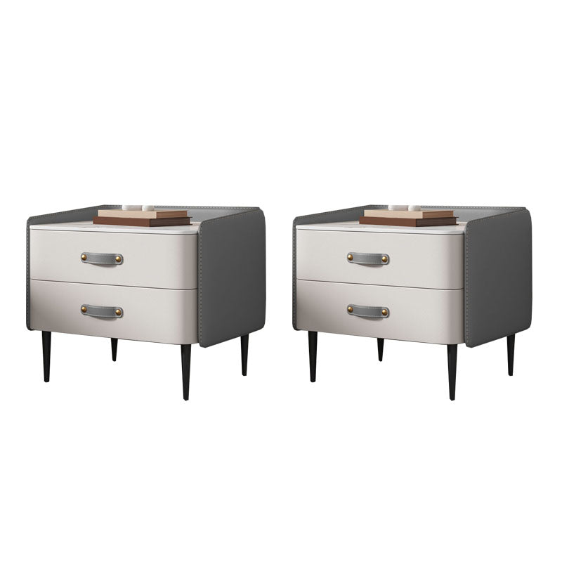 Modernisme 2 laden nachttafel gouden/zwarte benen bed nachtkastje voor slaapkamer