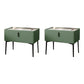 Contemporary Night Table Storage Accent Table Nightstand with 1 Drawer Green 2 Piece Set Clearhalo 'Bedroom Furniture' 'furn' 'furn_night_stand' 'Furniture' 'night_stand' 'Nightstands' 7034520