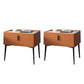 Contemporary Night Table Storage Accent Table Nightstand with 1 Drawer Orange 2 Piece Set Clearhalo 'Bedroom Furniture' 'furn' 'furn_night_stand' 'Furniture' 'night_stand' 'Nightstands' 7034525