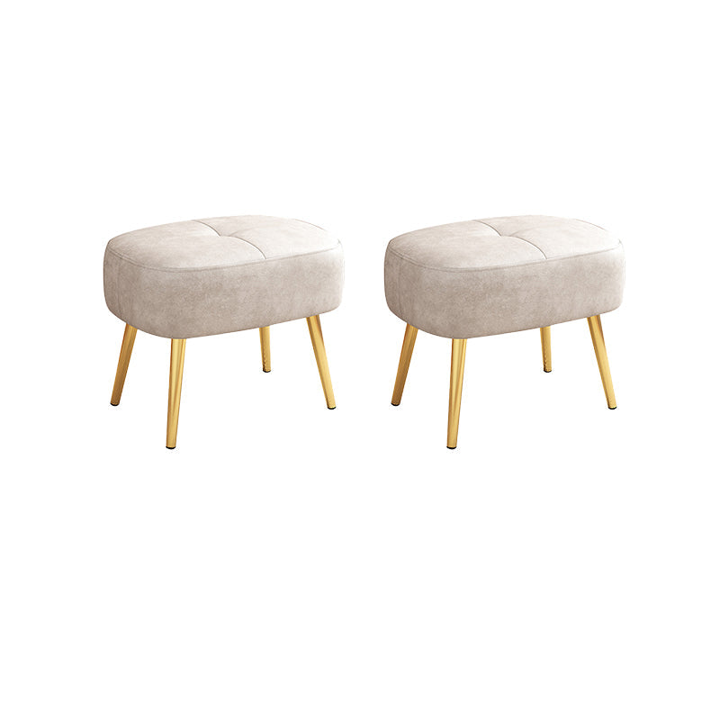 Solid Color Leather Standard Stool Modern Style Simple Household Rectangular Stool Light Gray 2 Piece Set Clearhalo 'furn' 'furn_ottomans_poufs' 'Furniture' 'Living Room Furniture' 'Ottomans & Poufs' 'ottomans_poufs' 7034568