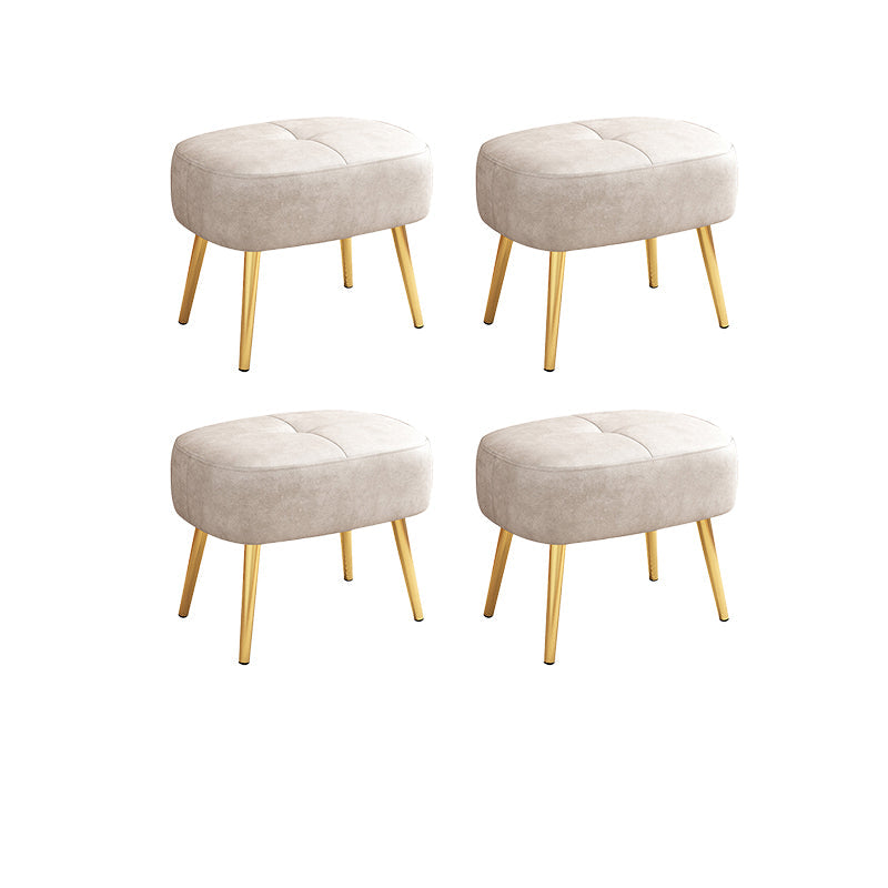 Solid Color Leather Standard Stool Modern Style Simple Household Rectangular Stool Light Gray 4 Piece Set Clearhalo 'furn' 'furn_ottomans_poufs' 'Furniture' 'Living Room Furniture' 'Ottomans & Poufs' 'ottomans_poufs' 7034571