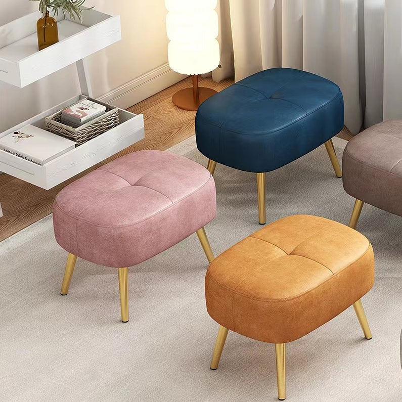 Solid Color Leather Standard Stool Modern Style Simple Household Rectangular Stool Clearhalo 'furn' 'furn_ottomans_poufs' 'Furniture' 'Living Room Furniture' 'Ottomans & Poufs' 'ottomans_poufs' 7034572