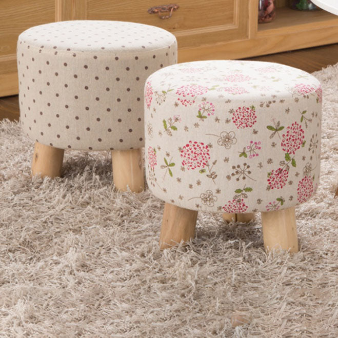 Cotton Standard Stool Modern Style Simple Household Round Stool Clearhalo 'furn' 'furn_ottomans_poufs' 'Furniture' 'Living Room Furniture' 'Ottomans & Poufs' 'ottomans_poufs' 7034600