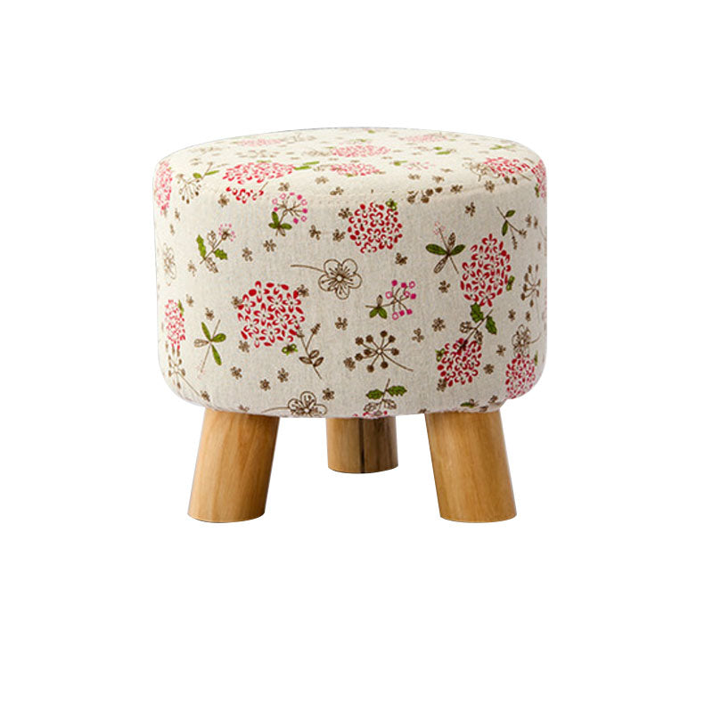 Cotton Standard Stool Modern Style Simple Household Round Stool Pink 1 Piece Clearhalo 'furn' 'furn_ottomans_poufs' 'Furniture' 'Living Room Furniture' 'Ottomans & Poufs' 'ottomans_poufs' 7034601
