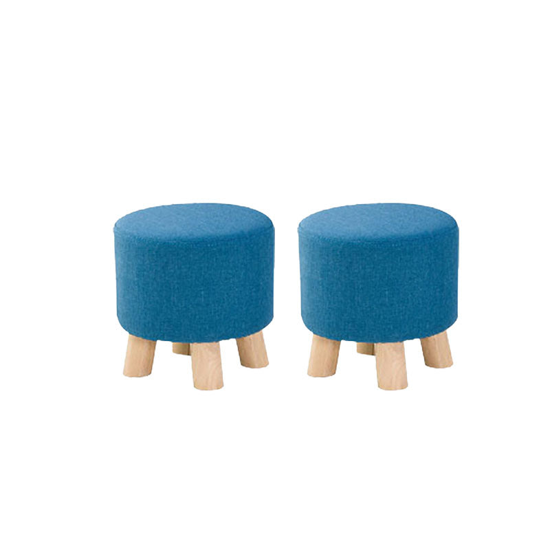 Cotton Standard Stool Modern Style Simple Household Round Stool Blue 2 Piece Set Clearhalo 'furn' 'furn_ottomans_poufs' 'Furniture' 'Living Room Furniture' 'Ottomans & Poufs' 'ottomans_poufs' 7034617