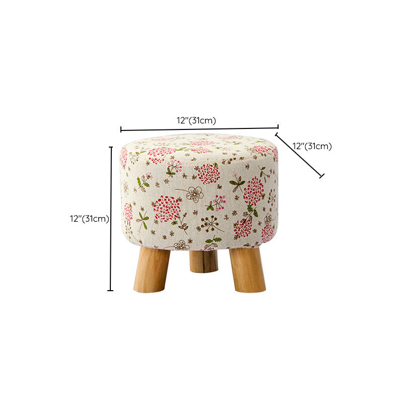 Cotton Standard Stool Modern Style Simple Household Round Stool Clearhalo 'furn' 'furn_ottomans_poufs' 'Furniture' 'Living Room Furniture' 'Ottomans & Poufs' 'ottomans_poufs' 7034622