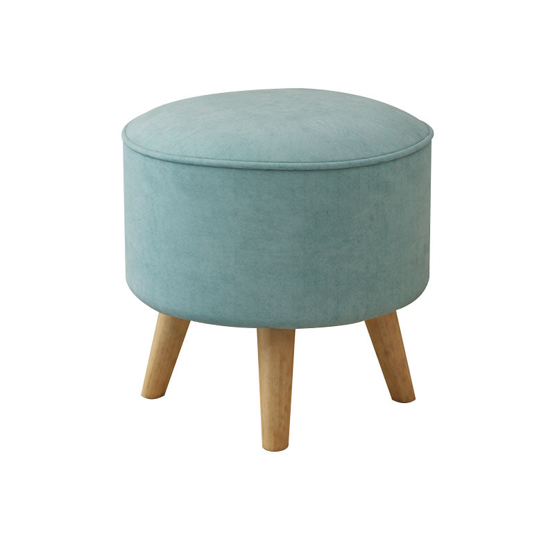 Solid Color Flannel Standard Stool Modern Style Simple Household Round Stool Clearhalo 'furn' 'furn_ottomans_poufs' 'Furniture' 'Living Room Furniture' 'Ottomans & Poufs' 'ottomans_poufs' 7034630