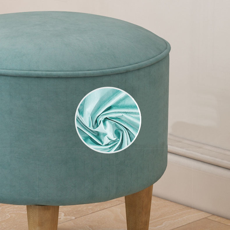 Solid Color Flannel Standard Stool Modern Style Simple Household Round Stool Clearhalo 'furn' 'furn_ottomans_poufs' 'Furniture' 'Living Room Furniture' 'Ottomans & Poufs' 'ottomans_poufs' 7034635