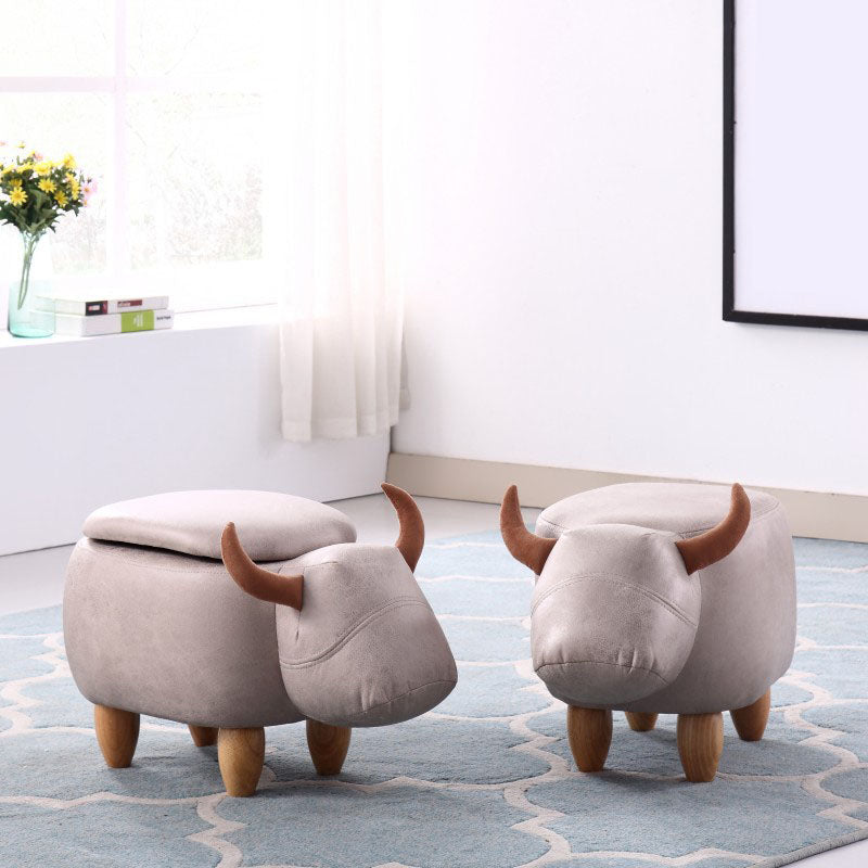 Leather Standard Stool Modern Style Simple Household Cow Stool Clearhalo 'furn' 'furn_ottomans_poufs' 'Furniture' 'Living Room Furniture' 'Ottomans & Poufs' 'ottomans_poufs' 7034654