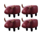 Leather Standard Stool Modern Style Simple Household Cow Stool Red 4 Piece Set Clearhalo 'furn' 'furn_ottomans_poufs' 'Furniture' 'Living Room Furniture' 'Ottomans & Poufs' 'ottomans_poufs' 7034670