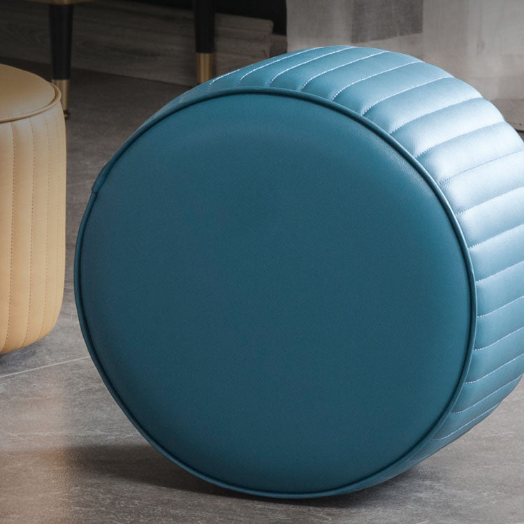 Leather Standard Stool Modern Style Simple Household Round Footstool Clearhalo 'furn' 'furn_ottomans_poufs' 'Furniture' 'Living Room Furniture' 'Ottomans & Poufs' 'ottomans_poufs' 7034696