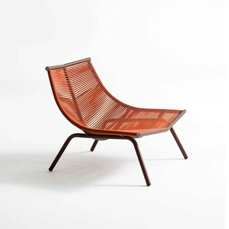 Contemporary Outdoor Rattan Rocking Chair Single Rocking Chair Tangerine Clearhalo 'Chairs & Seating' 'furn' 'furn_rocking_chairs' 'Furniture' 'Living Room Furniture' 'Rocking Chairs' 'rocking_chairs' 7034722