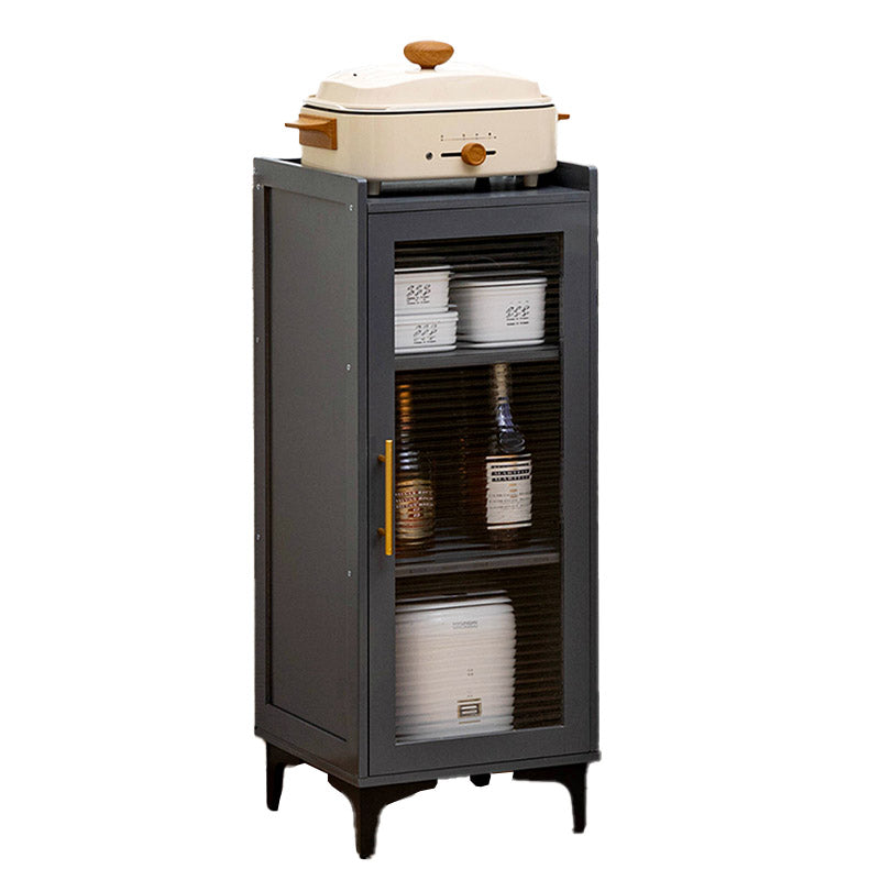 Modern Style Dining Server Acrylic Doors Dining Server in Gray 14"L x 13"W x 35"H Clearhalo 'buffet_sideboard' 'Buffets & Sideboards' 'furn' 'furn_buffet_sideboard' 'Furniture' 'Kitchen & Dining Furniture' 7034864