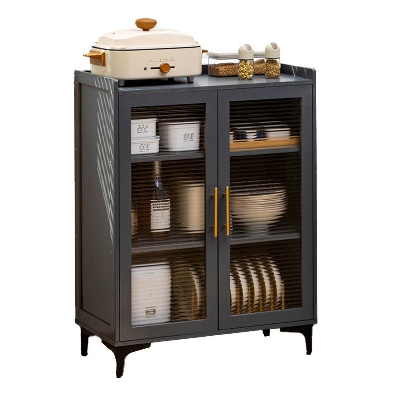 Modern Style Dining Server Acrylic Doors Dining Server in Gray 28"L x 13"W x 35"H Clearhalo 'buffet_sideboard' 'Buffets & Sideboards' 'furn' 'furn_buffet_sideboard' 'Furniture' 'Kitchen & Dining Furniture' 7034865