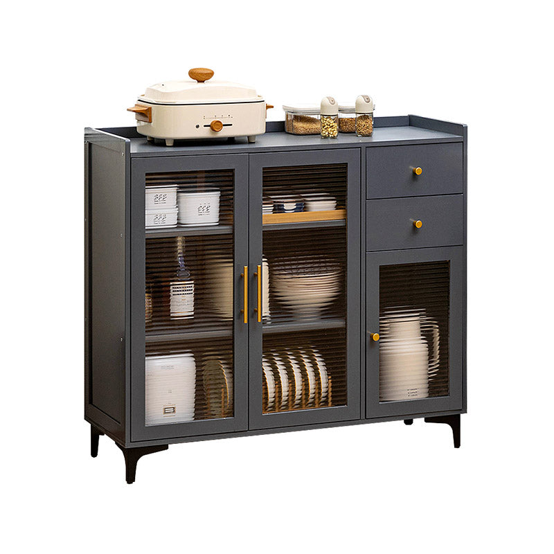 Modern Style Dining Server Acrylic Doors Dining Server in Gray Clearhalo 'buffet_sideboard' 'Buffets & Sideboards' 'furn' 'furn_buffet_sideboard' 'Furniture' 'Kitchen & Dining Furniture' 7034870