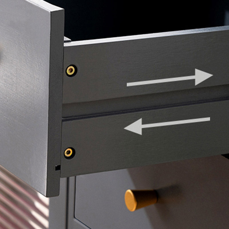 Modern Style Dining Server Acrylic Doors Dining Server in Gray Clearhalo 'buffet_sideboard' 'Buffets & Sideboards' 'furn' 'furn_buffet_sideboard' 'Furniture' 'Kitchen & Dining Furniture' 7034872