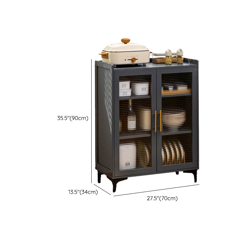 Modern Style Dining Server Acrylic Doors Dining Server in Gray Clearhalo 'buffet_sideboard' 'Buffets & Sideboards' 'furn' 'furn_buffet_sideboard' 'Furniture' 'Kitchen & Dining Furniture' 7034880