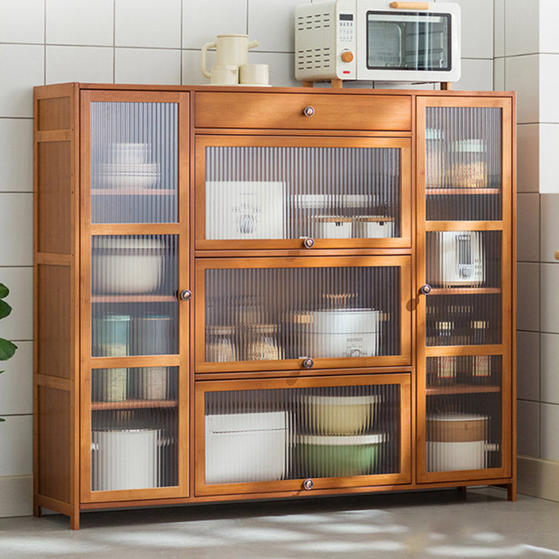 Sideboard di bambù moderno di vetro di vetro per uso della cucina